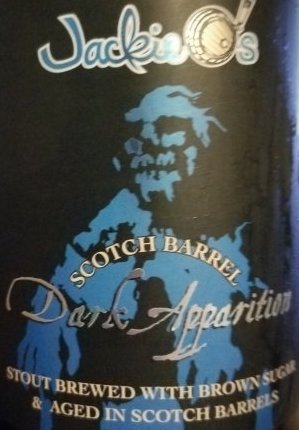 Jackie O's Scotch Barrel Dark Apparition beer Label Full Size