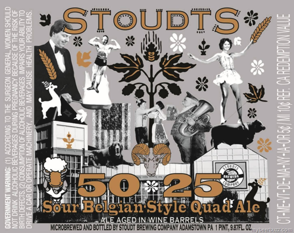 Stoudt's 50/25 Sour Belgian-Style Quad beer Label Full Size