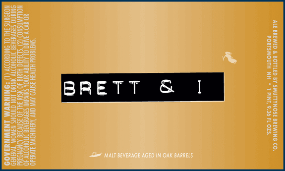 Smuttynose Brett & I beer Label Full Size
