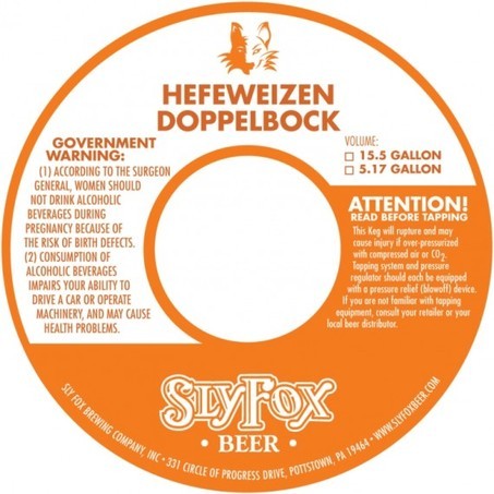 Sly Fox Hefeweizen Doppelbock beer Label Full Size