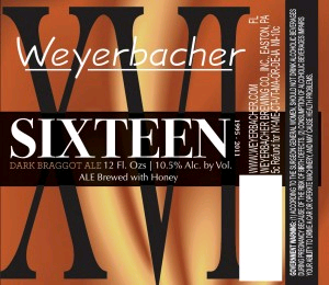 Weyerbacher Bourbon XVI beer Label Full Size