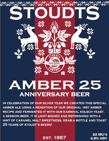 Stoudts 25th Anniversary Ale beer Label Full Size