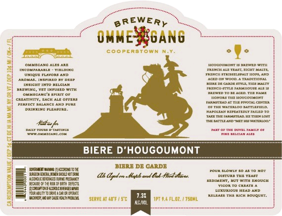 Ommegang Biere d'Hougoumont beer Label Full Size