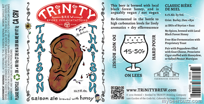 Trinity Thaison beer Label Full Size