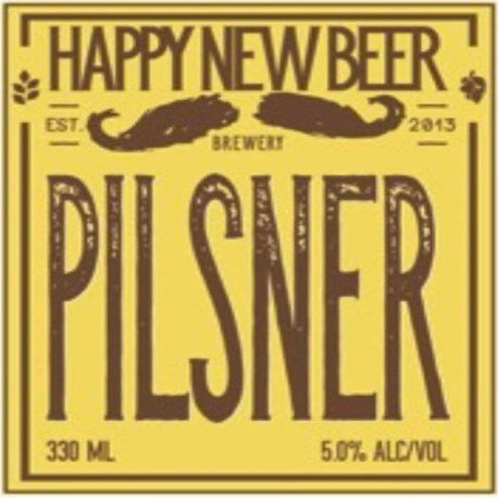 Happy New Beer Pilsner beer Label Full Size