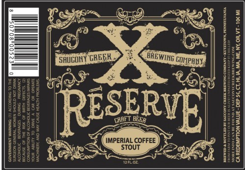 Saucony Creek Saucony Green Reserve Imperial Stout beer Label Full Size