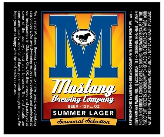 Mustang Summer Lager beer Label Full Size