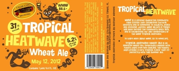 Cigar City Tropical Heatwave beer Label Full Size
