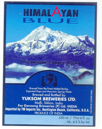 Yuksom Himalayan Blue beer Label Full Size