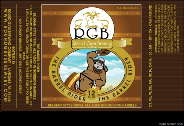 Round Guys The Barrel Rider beer Label Full Size