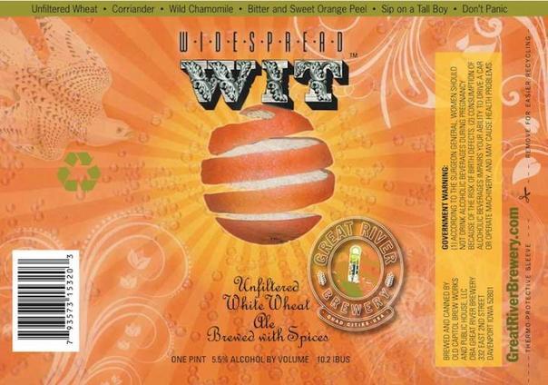 Great River Widespread Wit beer Label Full Size