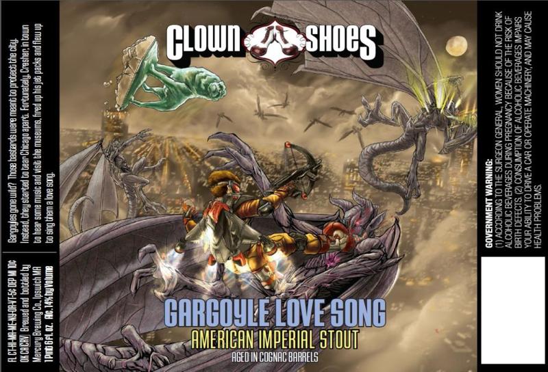 Clown Shoes Gargoyle Love Song 2017 beer Label Full Size