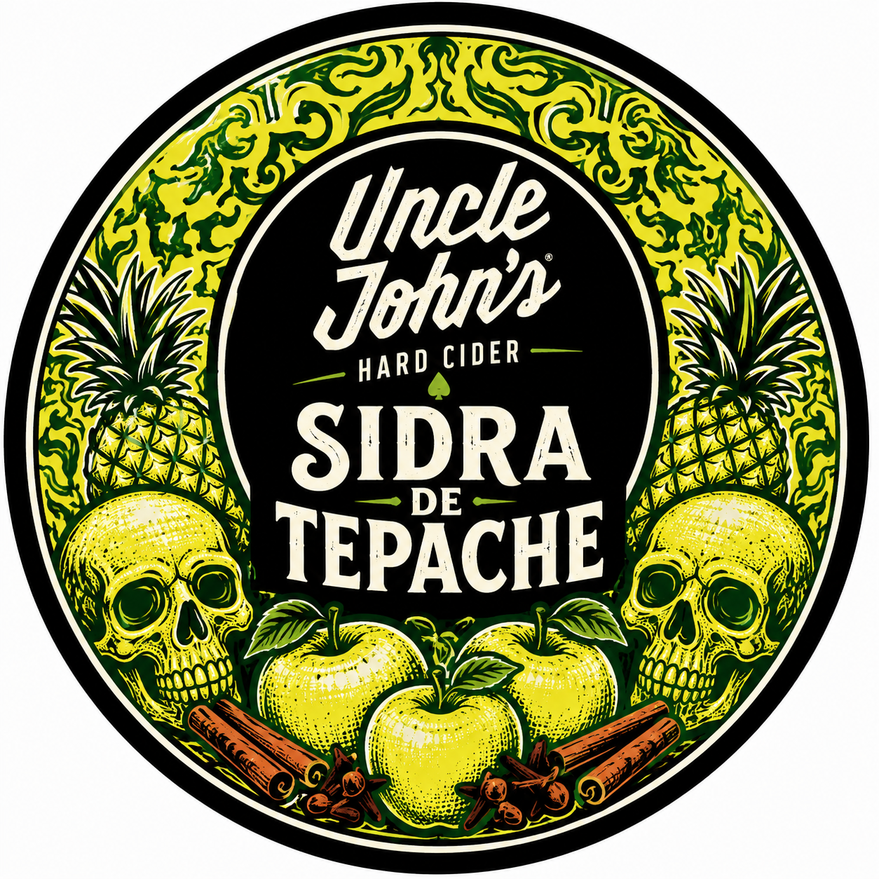 Uncle John's Fruit House Sidra De Tepache beer Label Full Size