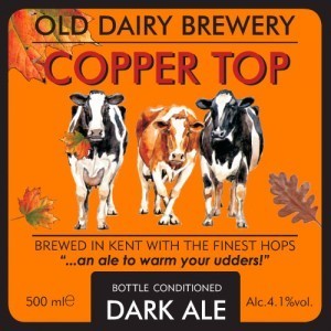 The Old Dairy Copper Top beer Label Full Size