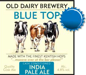 The Old Dairy Blue Top beer Label Full Size