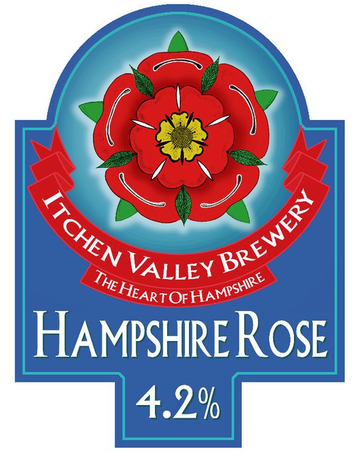 Itchen Valley Hampshire Rose beer Label Full Size