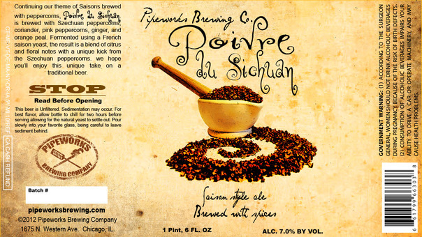Pipeworks Poivre du Sichuan beer Label Full Size