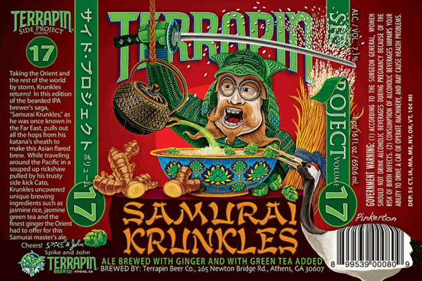 Terrapin Samurai Krunkles beer Label Full Size