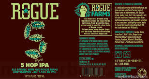 Rogue 5 Hop Black IPA beer Label Full Size