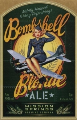 Mission Springs Bombshell Blonde beer Label Full Size