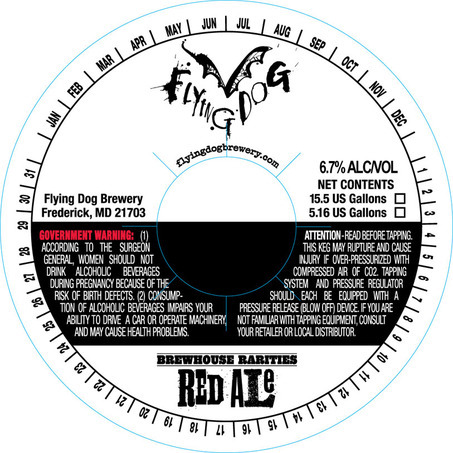 Flying Dog Rarities Imperial Red beer Label Full Size