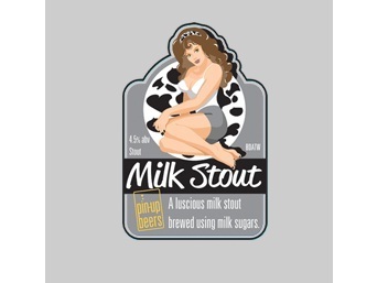 Pin-Up Milk Stout beer Label Full Size