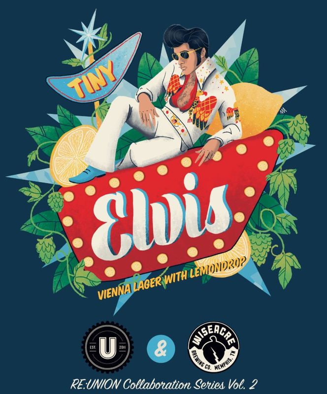 Union Tiny Elvis beer Label Full Size