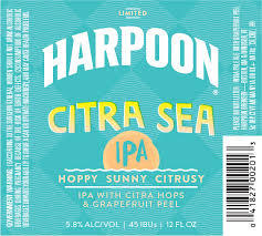 Harpoon Citra Sea beer Label Full Size