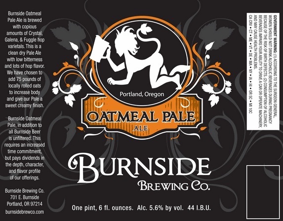 Burnside Oatmeal Pale Ale beer Label Full Size