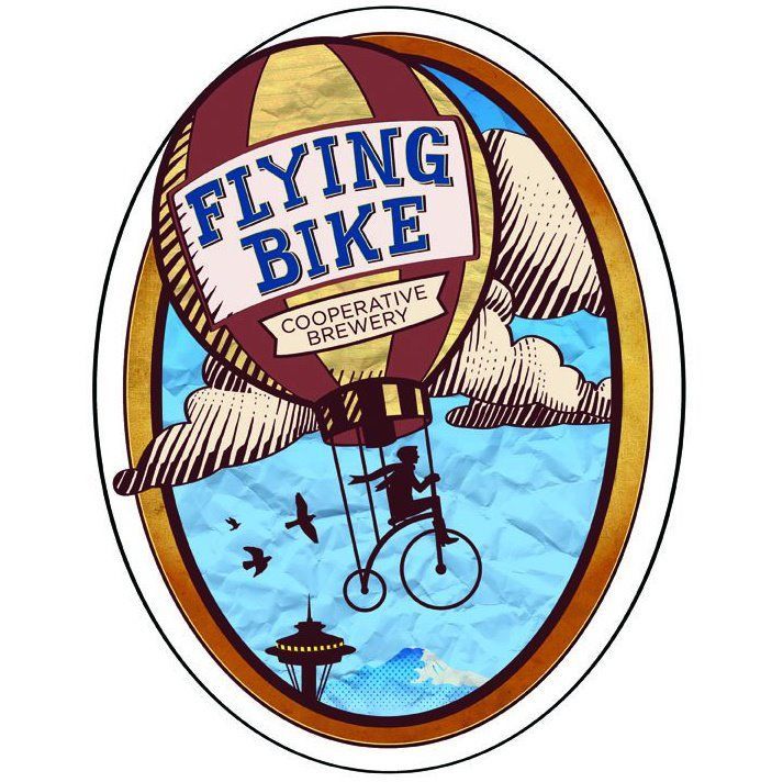 Big Boots Amber Flying Bike Cooperative beer Label Full Size