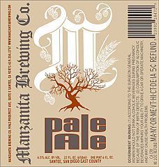 Manzanita Pale Ale beer Label Full Size