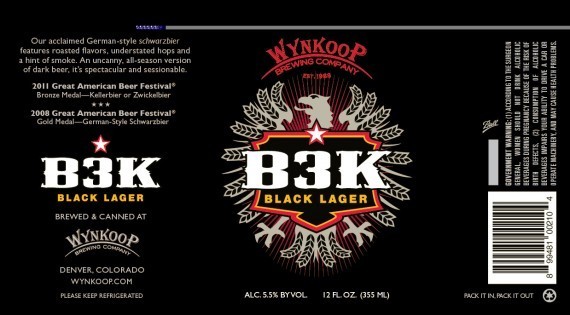 Wynkoop B3K Schwarzbier beer Label Full Size