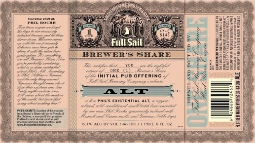 Full Sail Brewer's Share Phil's Existential Alt beer Label Full Size