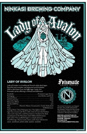 Ninkasi Lady of Avalon beer Label Full Size