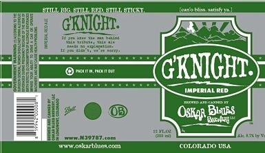 Oskar Blues G'Knight Nitro beer Label Full Size