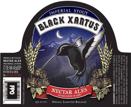 Nectar Black Xantus 2011 beer Label Full Size