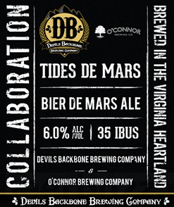 Devils Backbone + O'Connor  Tides de Mars beer Label Full Size