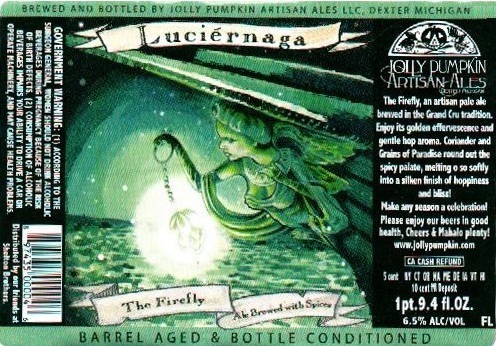 Jolly Pumpkin Luciernaga 2011 beer Label Full Size