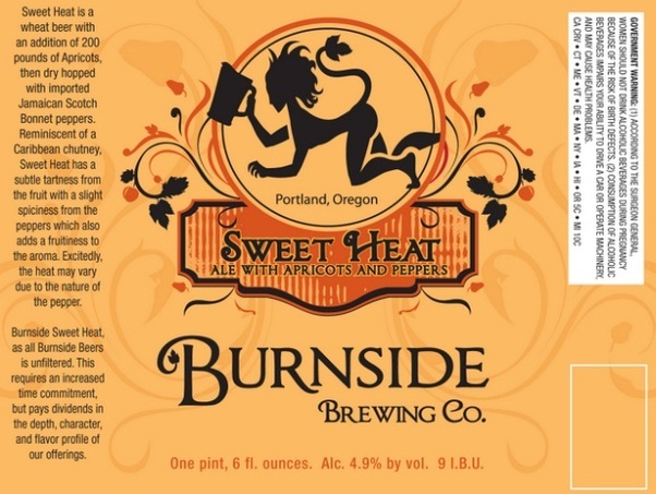 Burnside Sweet Heat beer Label Full Size