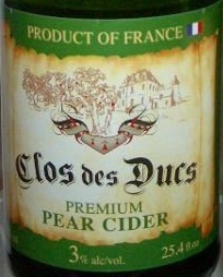 Clos des Ducs Pear Cider beer Label Full Size