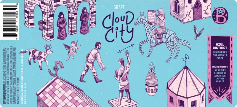 Graft Azul District beer Label Full Size