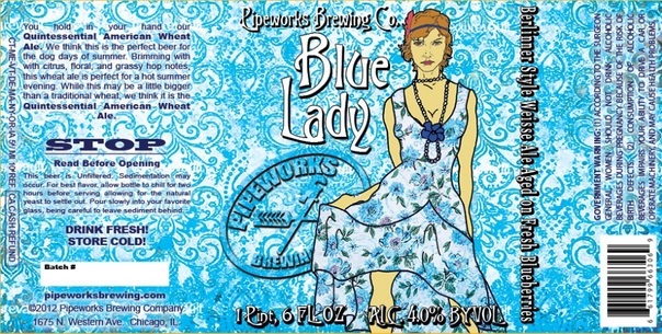 Pipeworks Blue Lady beer Label Full Size