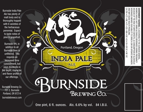 Burnside IPA beer Label Full Size