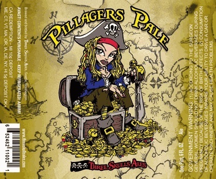 Baron Three Skulls Pillager's Pale beer Label Full Size