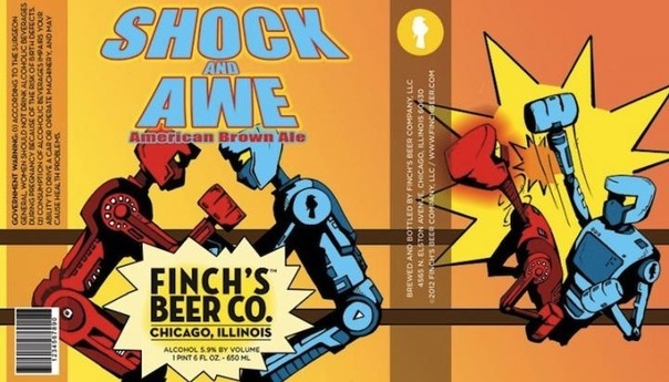 Finch Shock and Awe beer Label Full Size