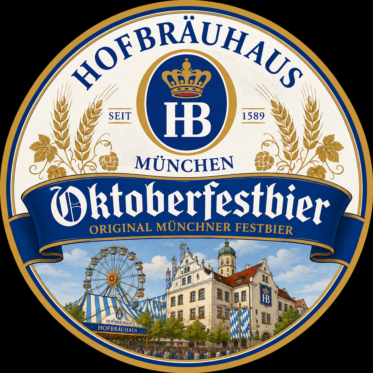 Hofbräu Oktoberfestbier beer Label Full Size