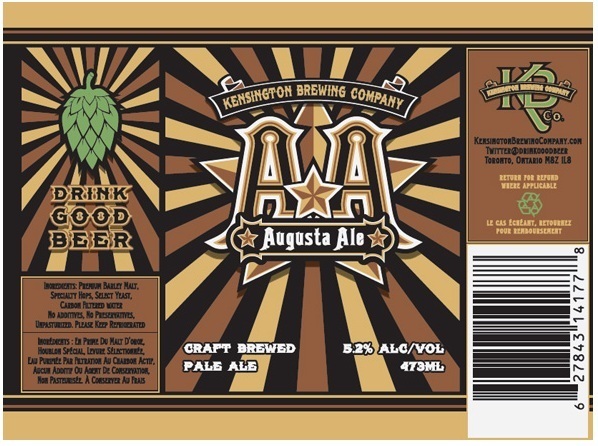 Kensington Augusta Ale beer Label Full Size