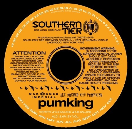 Southern Tier Oak Aged Pumking 2011 beer Label Full Size