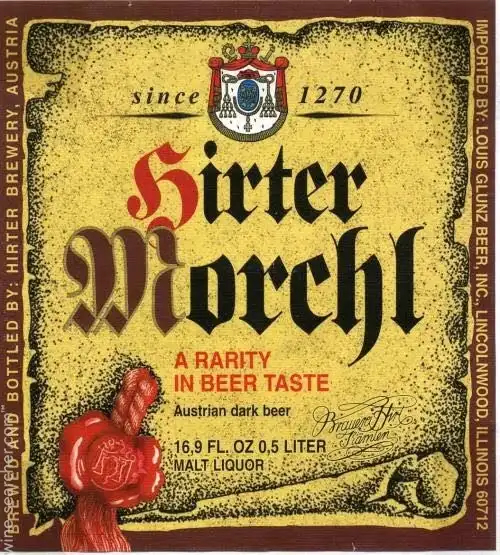 Hirter Morchl beer Label Full Size