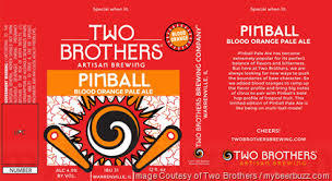 Two Brothers Pinball Blood Orange beer Label Full Size
